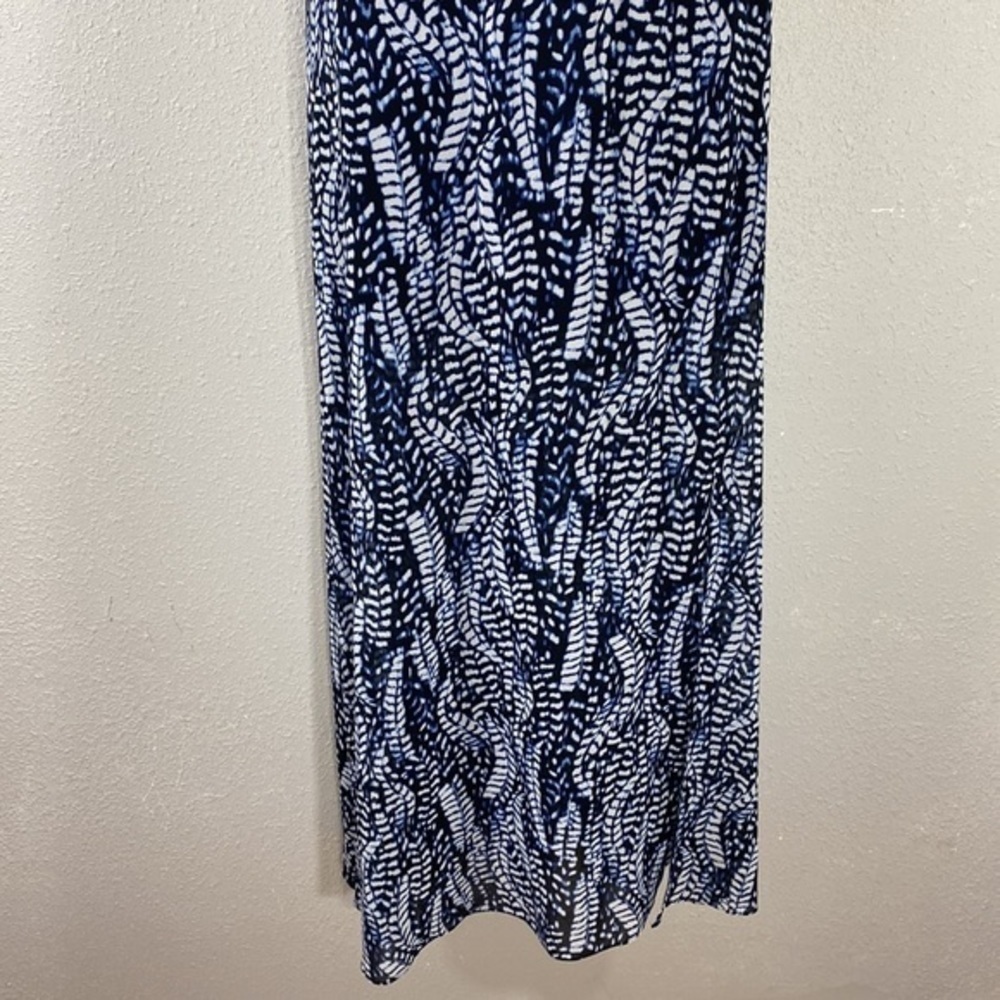 White House Black Market Feather Print Maxi Dress Small S WW17 - Picture 6 of 14